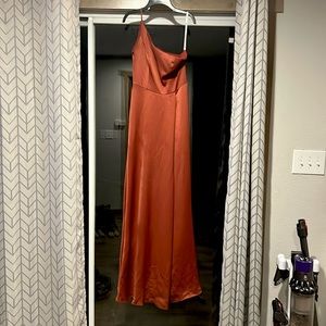 Burnt orange,satin,Bridesmaid dress!